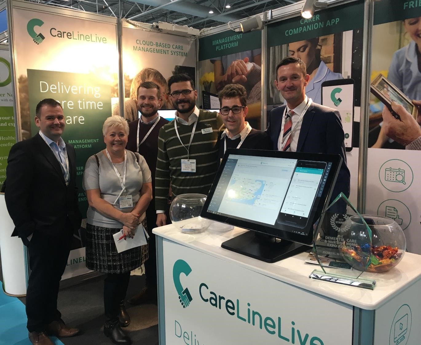 CareLineLive wins ‘Pioneers in Technology’ Award at the  Dementia, Care & Nursing Home Expo 2019