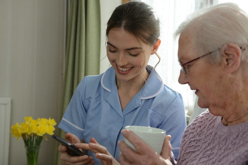 Carer kept up-to-date with CareLineLive's Carer Companion App