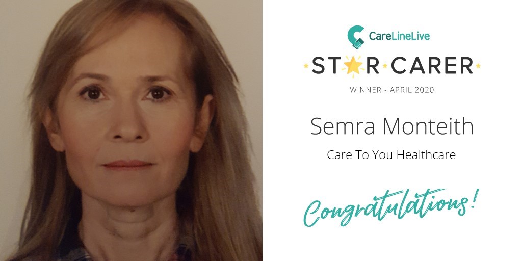 Congratulations to our April Star Carer, Semra Monteith from Care To You Healthcare